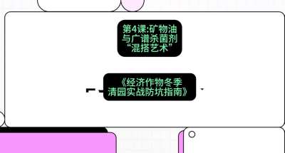 第4节：【替代方案】矿物油与广谱杀菌剂的&ldquo;混搭艺术&rdquo;，课程：《经济作物冬季清园&middot;实战防坑指南》#识农AI