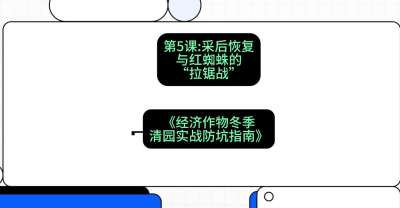 第5节：【柑橘清园】采后恢复与红蜘蛛的&ldquo;拉锯战&rdquo;，课程：《经济作物冬季清园&middot;实战防坑指南》#识农AI